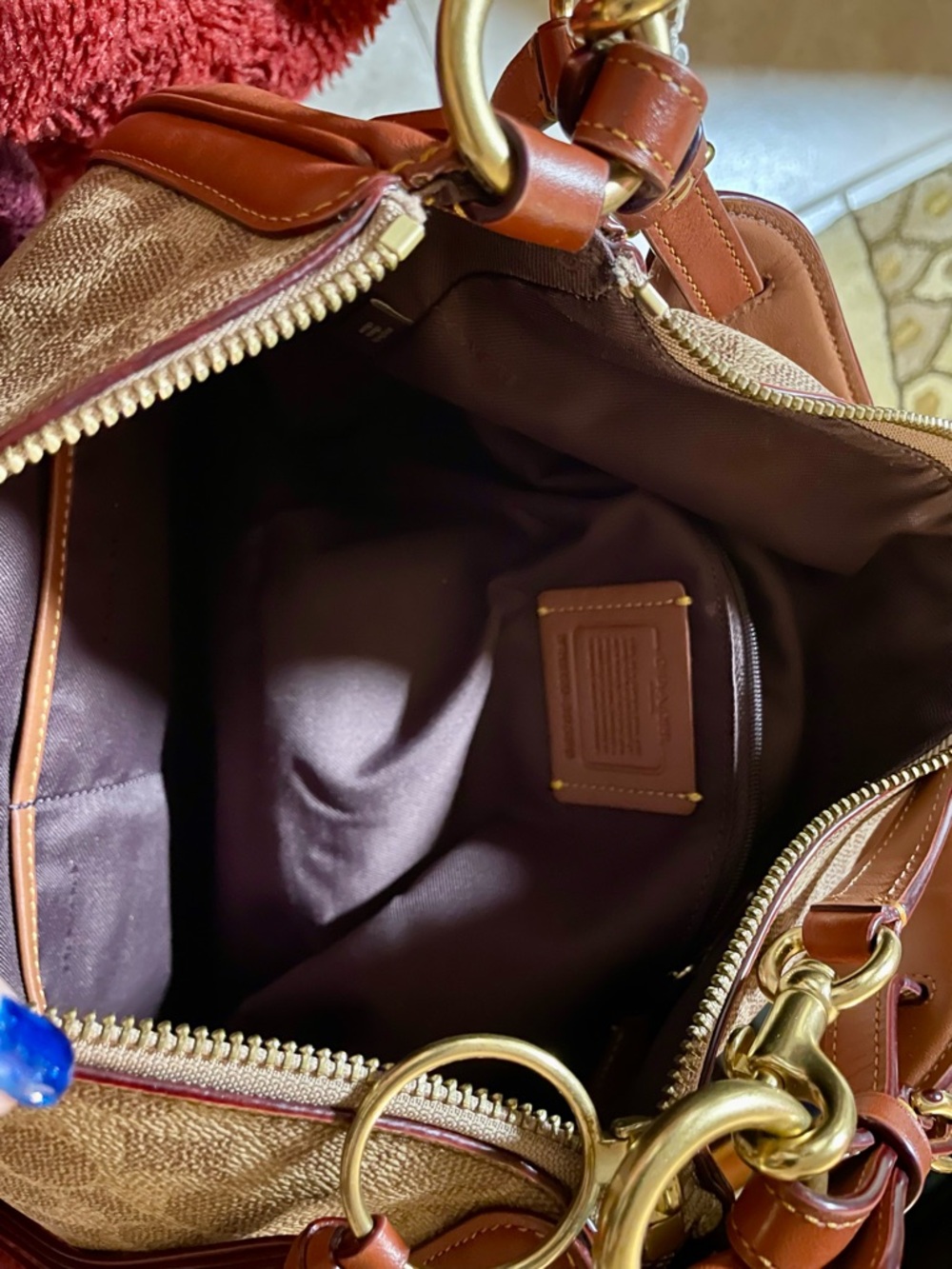 Coach Sutton Signature Tan and Brown Shoulder hobo Bag used Pristine Condition - Picture 6 of 16